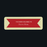 Trendy Stripes Bookplates Labels<br><div class="desc">Adorne your books with these stylish and trendy beige stripes pattern bookplates labels. The lovely and modern label includes a red banner for your text and is also great for canning jar, food container, school mailings, family mailings, birthday gift tags or simple return address labels. Easily personalise with your text....</div>