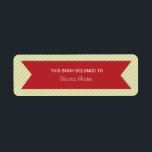Trendy Stripes Bookplates Labels<br><div class="desc">Adorne your books with these stylish and trendy beige stripes pattern bookplates labels. The lovely and modern label includes a red banner for your text and is also great for canning jar, food container, school mailings, family mailings, birthday gift tags or simple return address labels. Easily personalise with your text....</div>