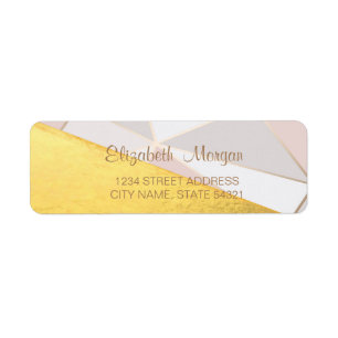 Trendy Stripes ,Gold   Address Label
