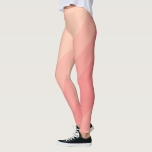 Trendy Stripes Template Elegant Pastel Peach Tones Leggings