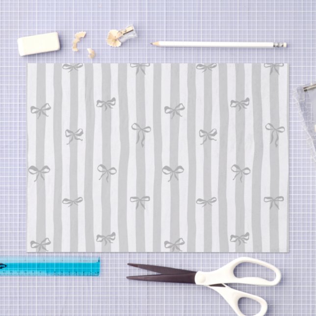 Trendy stripped pattern with girly pretty bows  tissue paper (Craft)