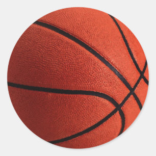 Trendy Style Basketball Classic Round Sticker