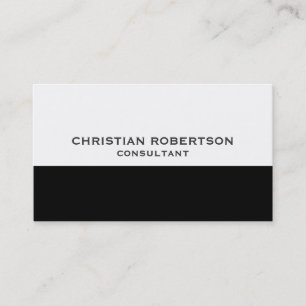 Trendy Style Black White Consultant Business Card