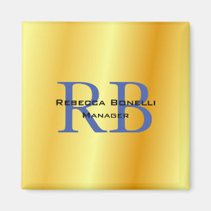 Trendy Style Monogram Minimalist Plain Gold Colour Magnet