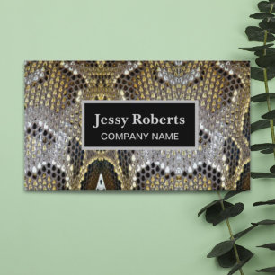 Trendy stylish animal print snake skin fashion business card
