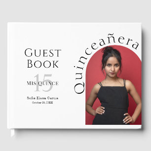Trendy Stylish Arch Photo Quinceanera  Guest Book