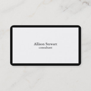 Trendy Stylish Black & White Border Plain Creative Business Card