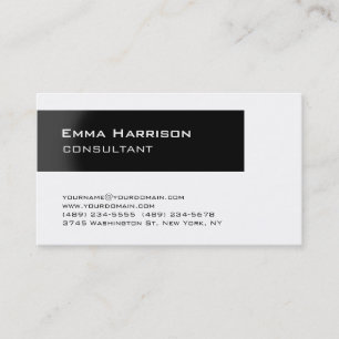 Trendy Stylish Black White Consultant Business Card