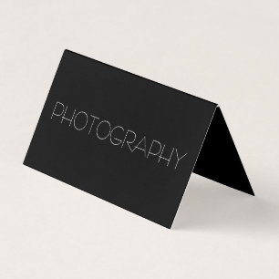 Trendy Stylish Black White Photographer Business Card