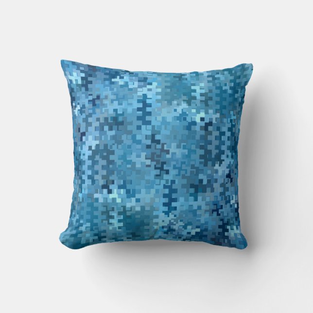 Trendy Stylish Blue Pattern Cushion (Front)
