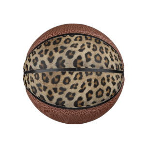 Trendy stylish bold leopard fur animal print fun mini basketball