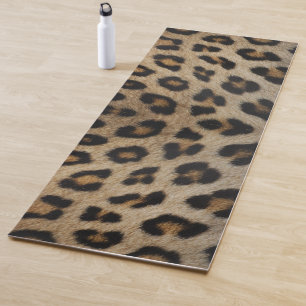 Trendy stylish bold leopard fur animal print fun yoga mat
