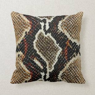 trendy stylish brown black red snake print cushion