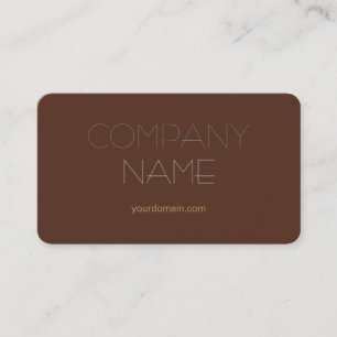 Trendy Stylish Brown Company Name Business Card