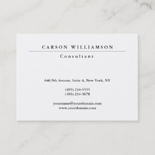 Trendy Stylish Classic White Professional Business Card