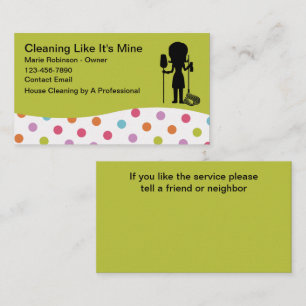 Trendy Stylish Cleaning Service Business Cards 