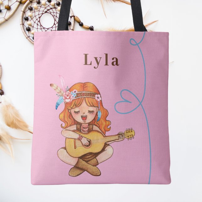 Trendy Stylish Cute Boho Pink Girls Tote Bag (Creator Uploaded)
