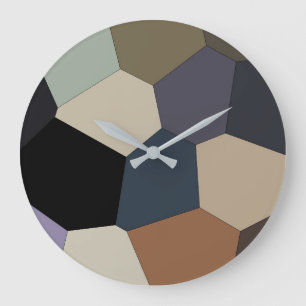 Trendy Stylish Earth Toned Colours Cool Pattern Large Clock
