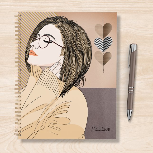 Trendy Stylish Girl Chic Love Heart Personalised Planner (Creator Uploaded)