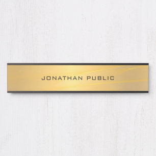Trendy Stylish Glam Gold Modern Simple Template Door Sign