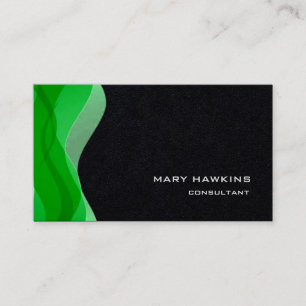 Trendy Stylish Green Black Modern Elegant Plain Business Card