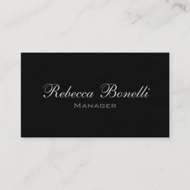 Trendy Stylish Grey Black Manager Business Card (Front)
