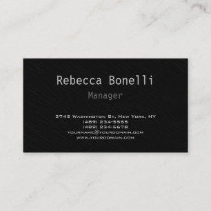 Trendy Stylish Grey Black Manager Business Card