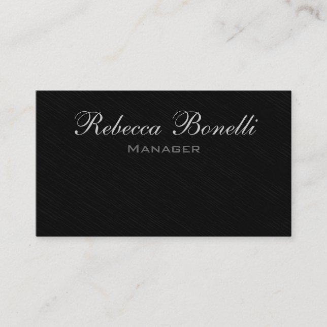 Trendy Stylish Grey Black Manager Business Card (Front)