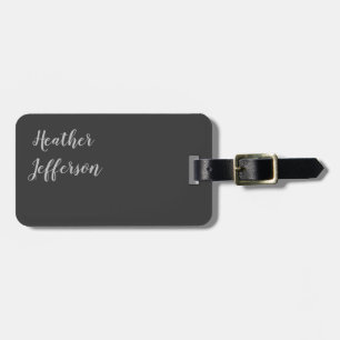Trendy Stylish Grey Minimalist Plain Classical Luggage Tag