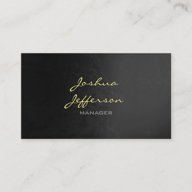 Trendy Stylish Grey Pattern Script Manager Business Card (Front)