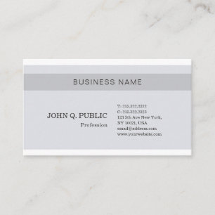 Trendy Stylish Grey Plain Modern Clean Chic Design Business Card