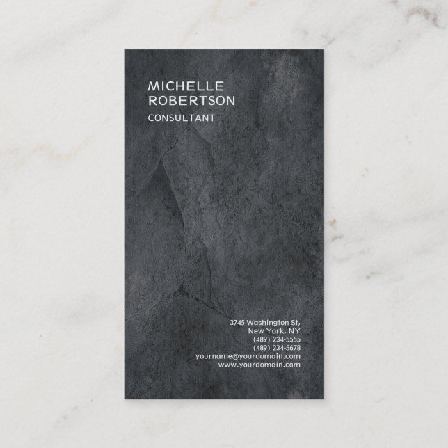 Trendy Stylish Grey Texture Minimalist Modern Business Card (Front)