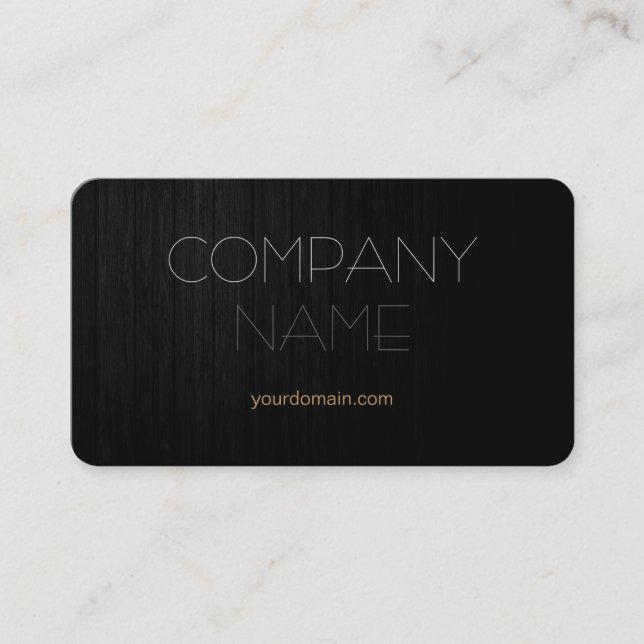 Trendy Stylish Grey Wood Company Name Business Card (Front)