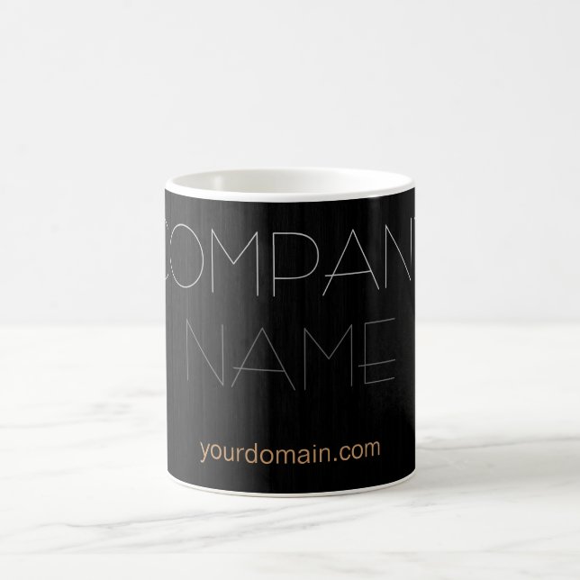 Trendy Stylish Grey Wood Company Name Coffee Mug (Center)