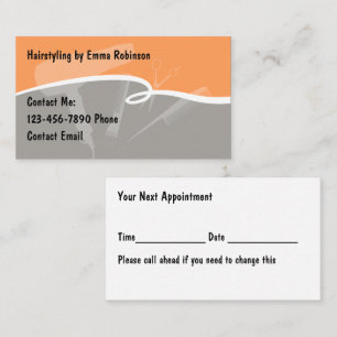 Trendy Stylish Hairstylist Appointment Cards