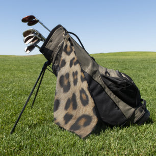 Trendy stylish leopard fur animal print pattern golf towel