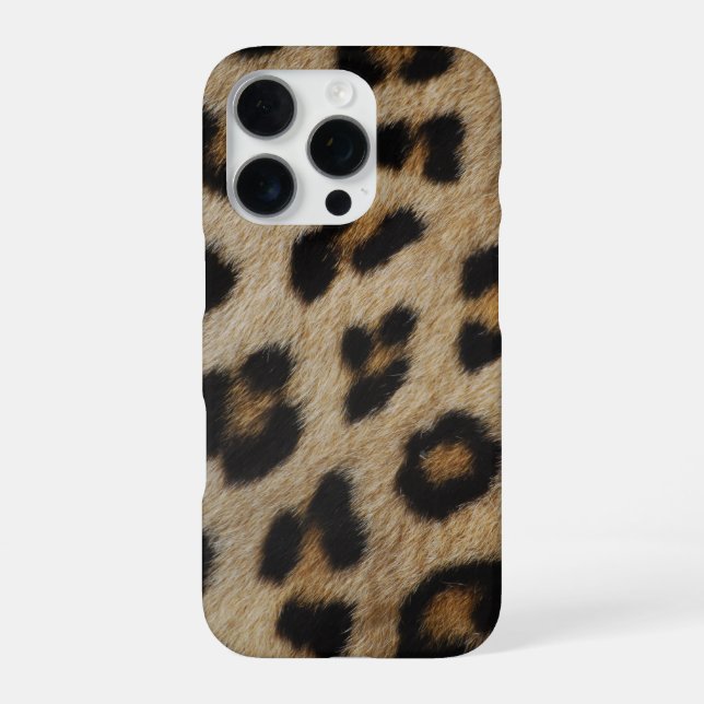 Trendy stylish leopard fur animal print pattern iPhone case (Back)