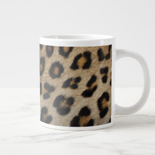 Trendy stylish leopard fur animal print pattern large coffee mug