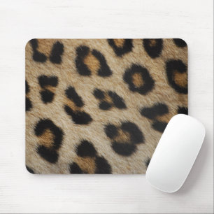 Trendy stylish leopard fur animal print pattern mouse mat