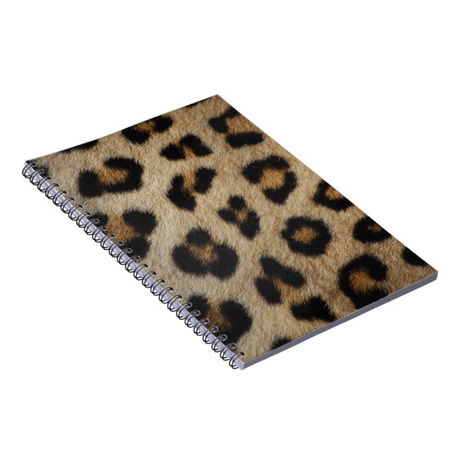 Trendy stylish leopard fur animal print pattern notebook (Right Side)
