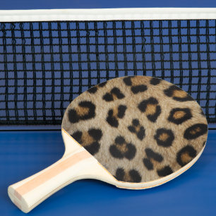 Trendy stylish leopard fur animal print pattern ping pong paddle