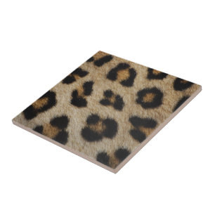 Trendy stylish leopard fur print animal pattern tile