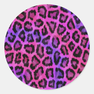 Trendy Stylish Leopard Pattern Classic Round Sticker