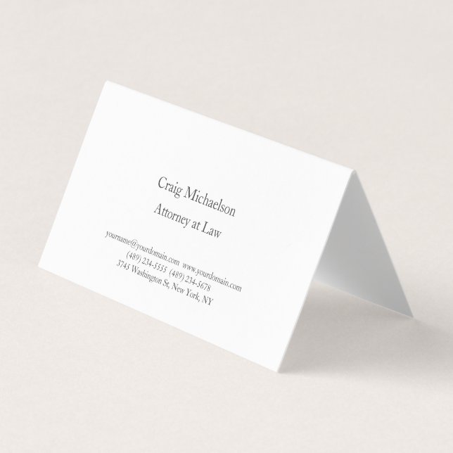Trendy Stylish Minimalist Plain Simple Business Card (Front)