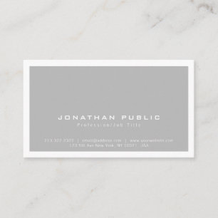 Trendy Stylish Modern Minimalist Grey Plain Business Card
