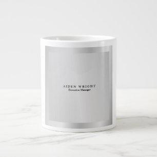 Trendy Stylish Modern Minimalist Silver Grey Large Coffee Mug