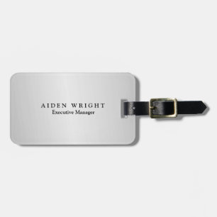 Trendy Stylish Modern Minimalist Silver Grey Luggage Tag