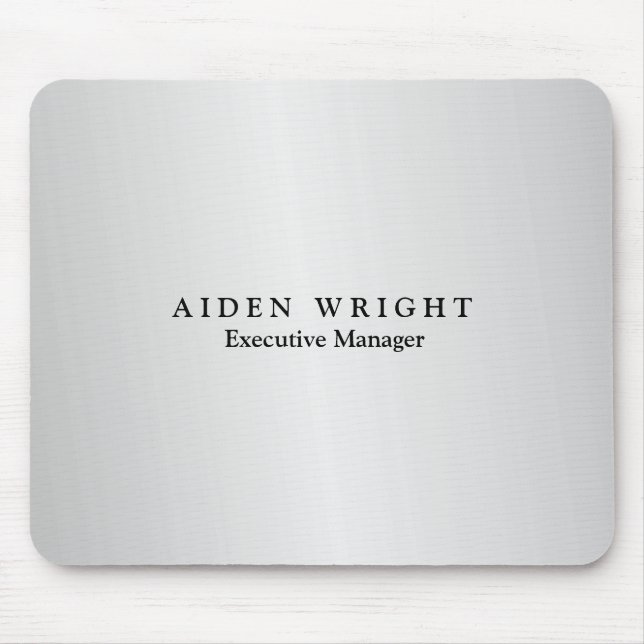 Trendy Stylish Modern Minimalist Silver Grey Mouse Mat (Front)