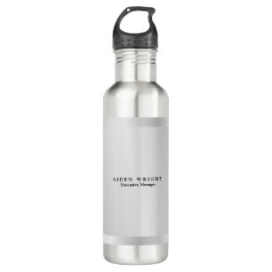 Trendy Stylish Modern Minimalist Silver Grey Two-T 710 Ml Water Bottle