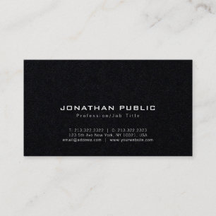 Trendy Stylish Modern Premium Black Luxury Plain Business Card